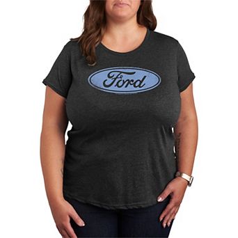 Plus Size Ford Distressed Logo Graphic Tee