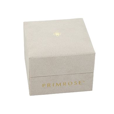 PRIMROSE Two Tone Cubic Zirconia Cushion Halo Twist Band Ring