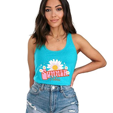 Summer Vibes Daisy - Women's Graphic Racerback Tank Top