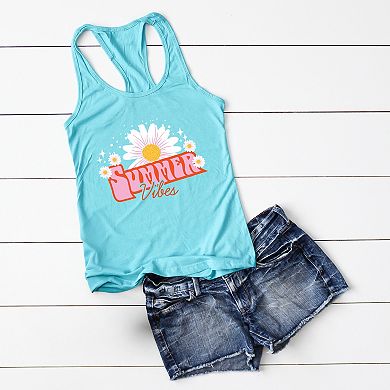 Summer Vibes Daisy - Women's Graphic Racerback Tank Top