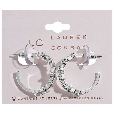 LC Lauren Conrad Clear Star J-Hoop Earrings