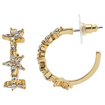 LC Lauren Conrad Clear Star J-Hoop Earrings