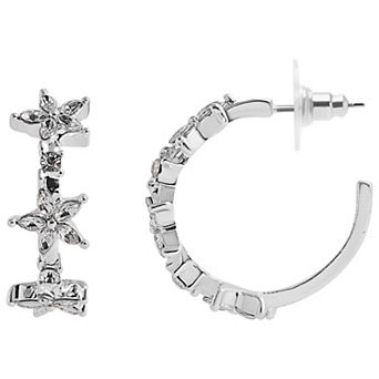 LC Lauren Conrad Clear Star J-Hoop Earrings