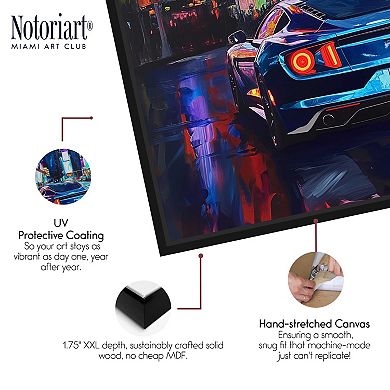 Notoriart Night Drive Canvas Print Wall Art 12 x 12