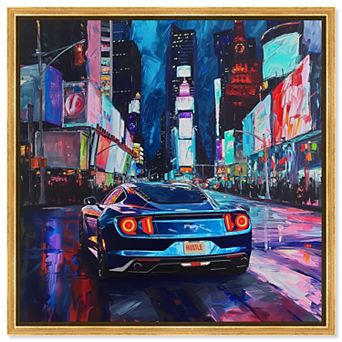 Notoriart Night Drive Canvas Print Wall Art 12 x 12