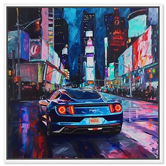 Notoriart Night Drive Canvas Print Wall Art 12 x 12