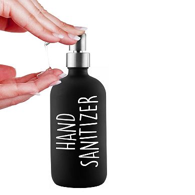 16oz. Black Glass Dispensers with Stainless Steel Pumps (2-Pack), for Lotion or Soap