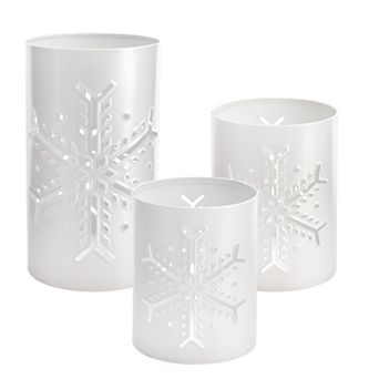 Snowflake Candle Lanterns for Pillar Candles (Set of 3)