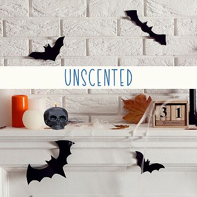 Skull Shaped Black Candle; Large Decorative Wax Candle for Halloween Displays