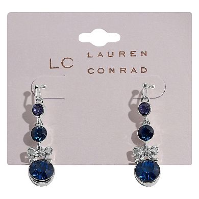 LC Lauren Conrad Crystal Triple-Drop Bow Earrings