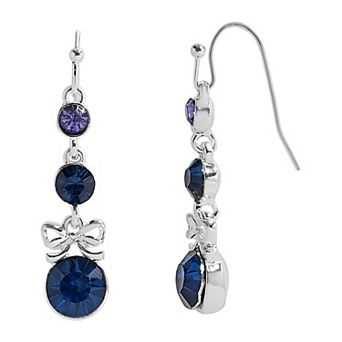 LC Lauren Conrad Crystal Triple-Drop Bow Earrings