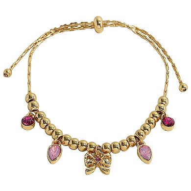 LC Lauren Conrad Crystal Bow Charm Pull Bracelet