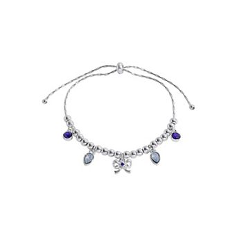 LC Lauren Conrad Crystal Bow Charm Pull Bracelet