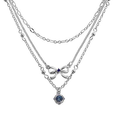 LC Lauren Conrad Crystal 3-Layer Bow Pendant Necklace