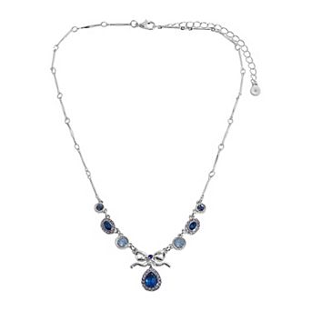 LC Lauren Conrad Crystal Pave Bow and Teardrop Pendant Necklace