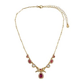 LC Lauren Conrad Crystal Pave Bow and Teardrop Pendant Necklace