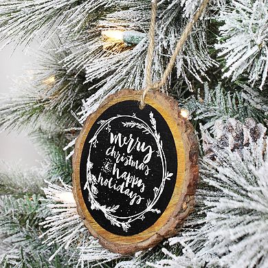 Wood Slice Chalkboard Christmas Ornaments (6-Pack)