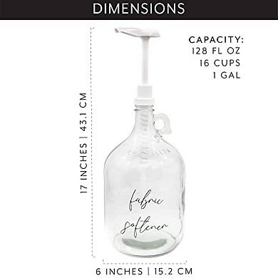 Glass Pump Dispenser for Fabric Softener; Gallon Laundry Refill Bottle