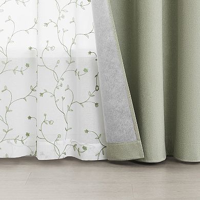 The Big One® Lyona 4-pc. Embroidered Sheer & Solid Blackout Curtain Set