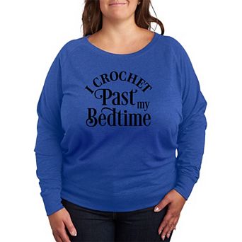 Plus Size Crochet Past My Bedtime French Terry Long Sleeve Tee