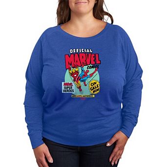 Plus Size Marvel Comics Super Heroes French Terry Long Sleeve Tee