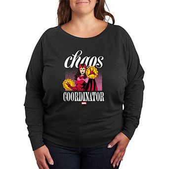Plus Size Marvel Scarlet Witch Chaos Coordinator French Terry Long Sleeve Tee
