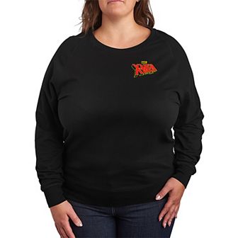 Plus Size Marvel X-Men Logo French Terry Long Sleeve Tee