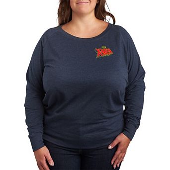 Plus Size Marvel X-Men Logo French Terry Long Sleeve Tee