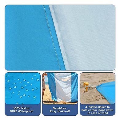 Awesome Home 120" x 108" Family Waterproof Beach Blanket