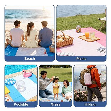 Awesome Home 120" x 108" Family Waterproof Beach Blanket