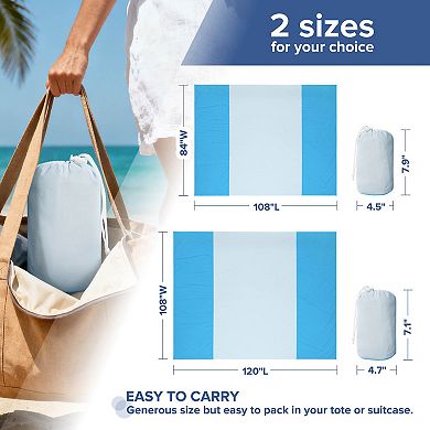 Awesome Home 120" x 108" Family Waterproof Beach Blanket