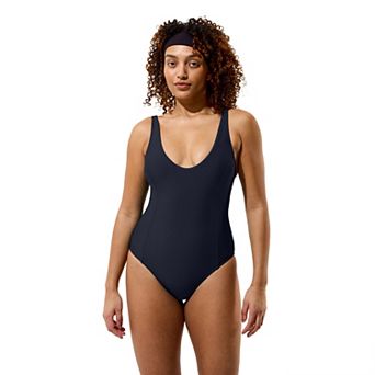 Women's Speedo Solid V-Neck One-Piece Swimsuit