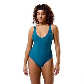 Women's Speedo Solid V-Neck One-Piece Swimsuit