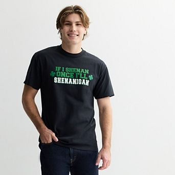 Men's St. Patrick's Day If I Shenan Once I'll Shenanigan Graphic Tee