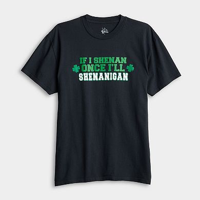 Men's St. Patrick's Day If I Shenan Once I'll Shenanigan Graphic Tee