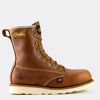 Men's American Heritage Waterproof 8 Inch Tobacco Composite Safety Toe Plain Toe Maxwear Wedge