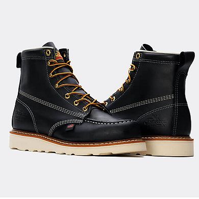 Men's Thorogood American Heritage 6 Inch Black Moc Toe Maxwear Wedge Boot