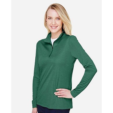 Team 365 Women's Zone Sonic Heather Performance Quarter-Zip Pullover