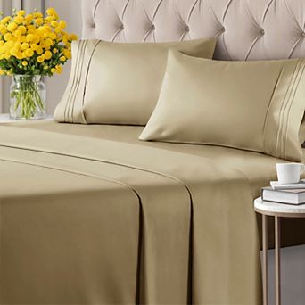 6 pc Microfiber Solid Sheet Set