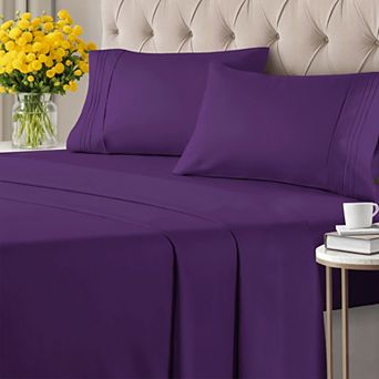 6 pc Microfiber Solid Sheet Set