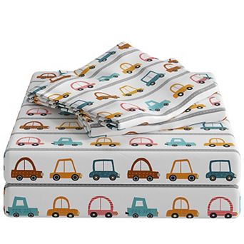 CGK Linens Kids 4 pc Double Brushed Microfiber Soft Sheet Set, With Vibrant Designs