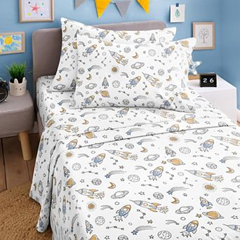 CGK Linens Kids 4 pc Double Brushed Microfiber Soft Sheet Set, With Vibrant Designs