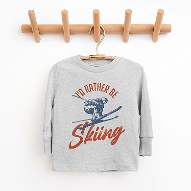 I'd Rather Be Skiing - Youth Long Sleeve Graphic T-Shirt