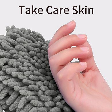 3Pcs Soft Absorbent Fluffy Chenille Ball Hand Towels, Fuzzy Decorative Towel with Wall Hook 6"x6"