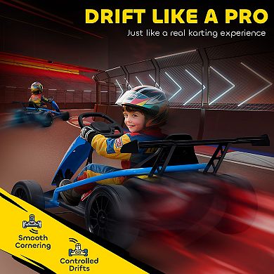Qaba 24V 8.1 MPH Electric Drift Kart for Kids with Dual Motors