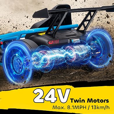 Qaba 24V 8.1 MPH Electric Drift Kart for Kids with Dual Motors