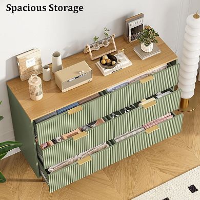 Modern 6-Drawer Dresser, Wood Chest of Drawers with Wide & Deep Storage for Bedroom, Living Room