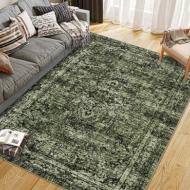 Large Area Rugs Living Room with Non-Slip Backing Stain-Resistant Low Pile Persia-Rich and Elegant