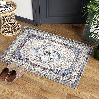 Large Area Rugs Living Room with Non-Slip Backing Stain-Resistant Low Pile Persia On the Love Side