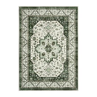 Large Area Rugs Living Room with Non-Slip Backing Stain-Resistant Low Pile Persia On the Love Side